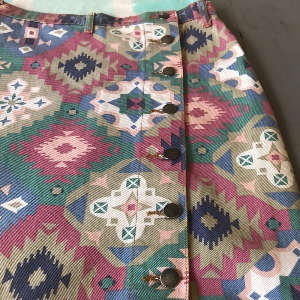 Vintage Niki-Lee California Southwestern Denim Maxi Skirt Size 7 USA - Picture 8 of 12
